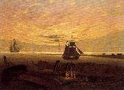 Caspar David Friedrich Evening on the Baltic Sea France oil painting artist